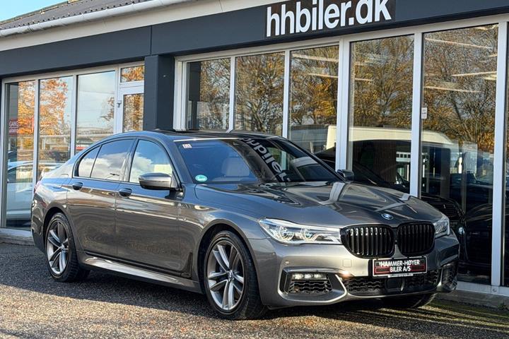 Grå BMW 750d fra 2018