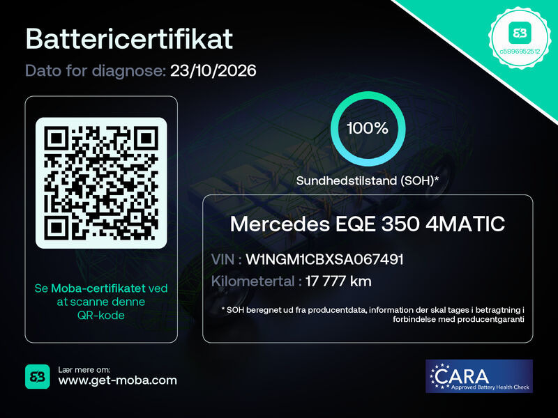 Grå Mercedes EQE350 fra 2025
