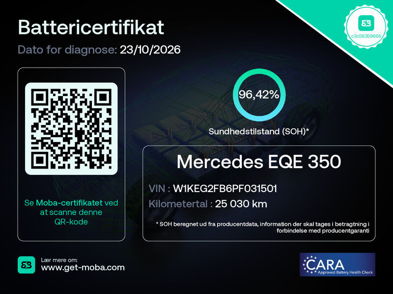 Grå Mercedes EQE350 fra 2023