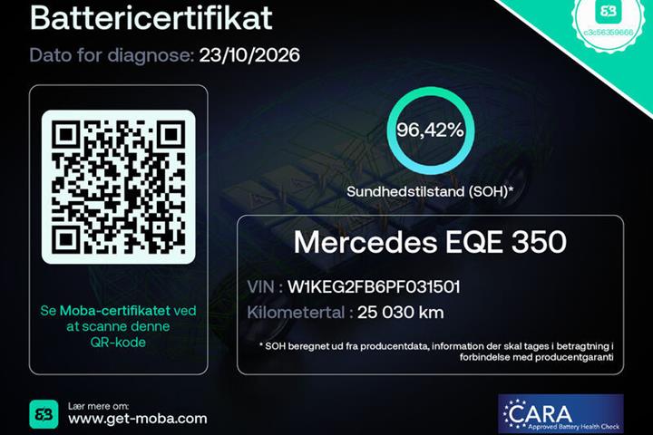 Grå Mercedes EQE350 fra 2023