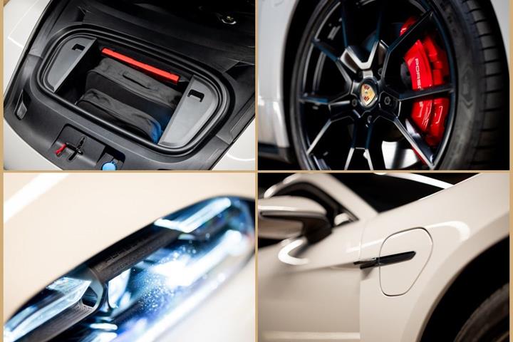 Grå Porsche Taycan GTS fra 2022