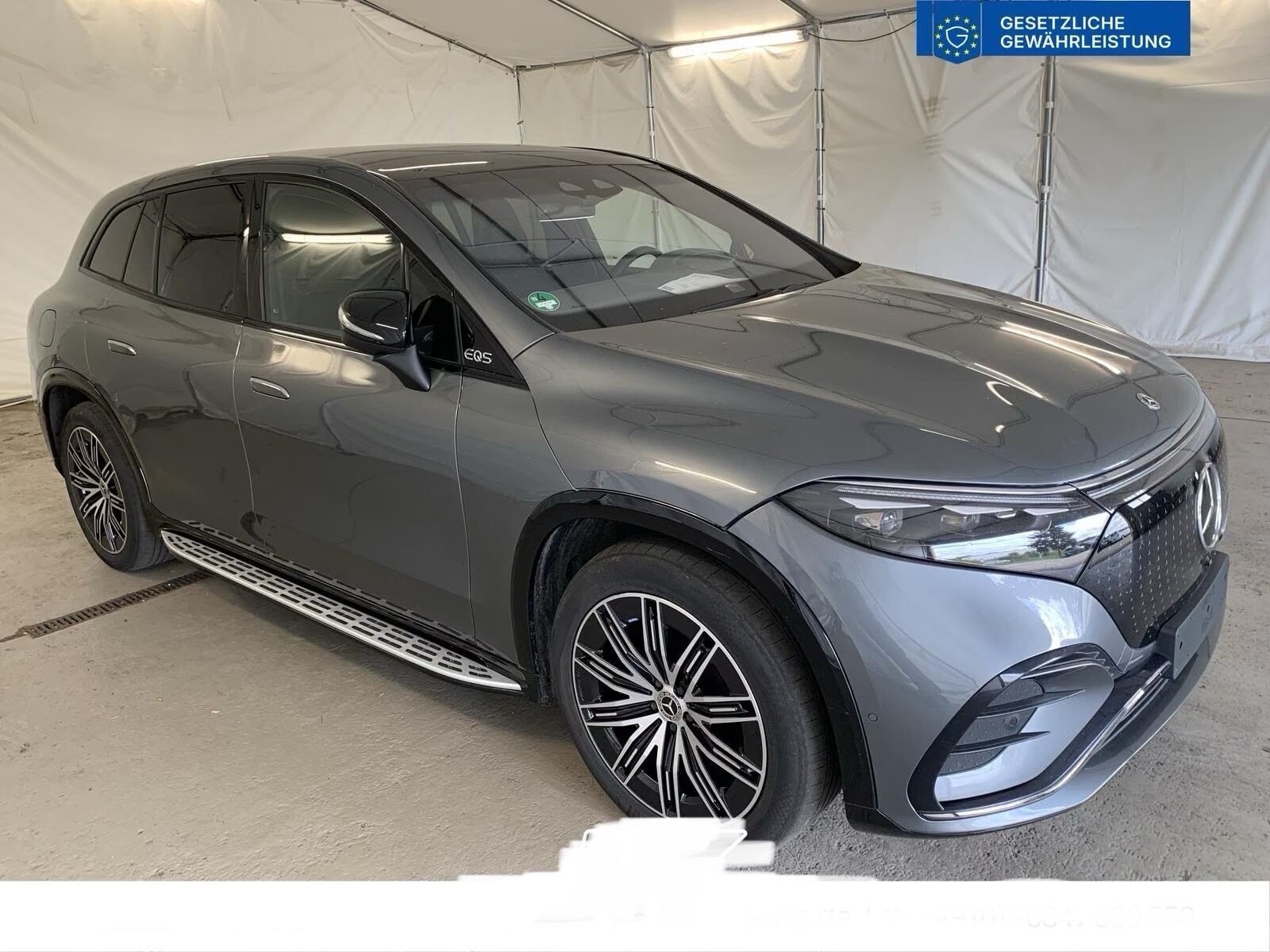 Grå Mercedes EQS580 fra 2024