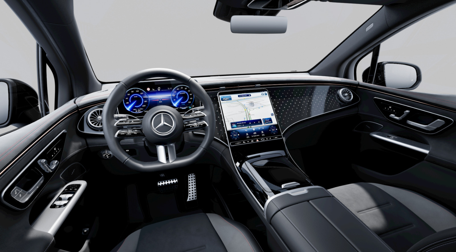 Hvid Mercedes EQE350 SUV fra 2025