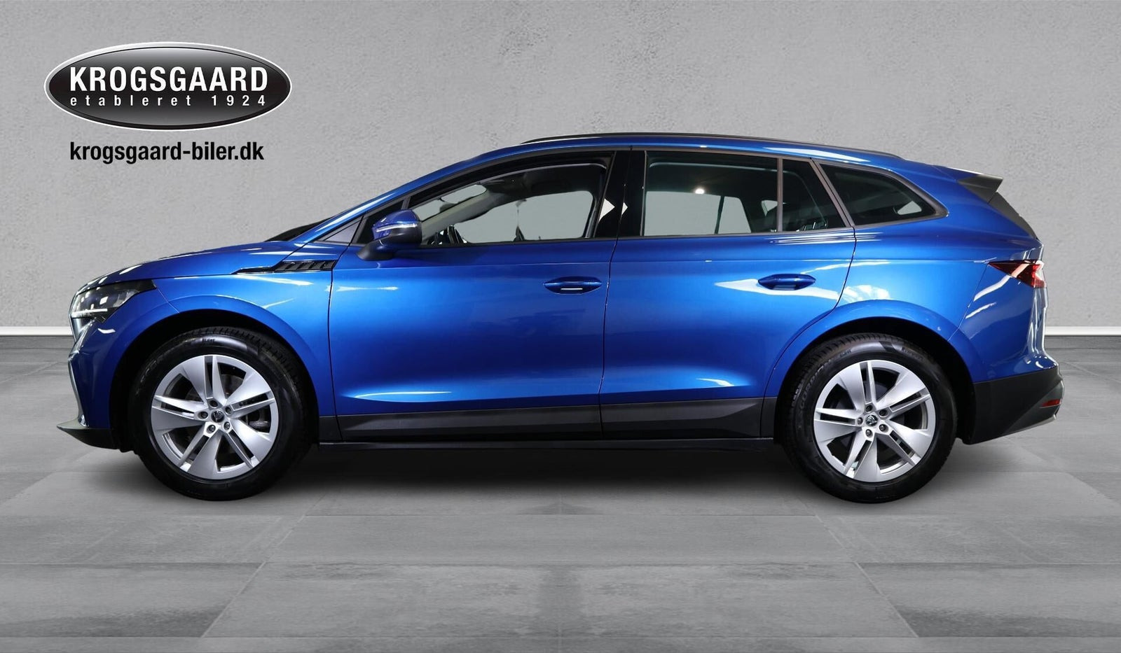 Blå Skoda Enyaq fra 2023