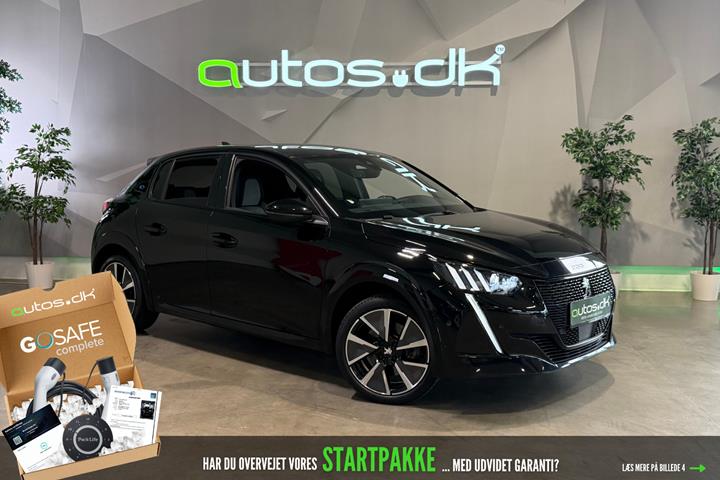 Sort Peugeot e-208 fra 2021
