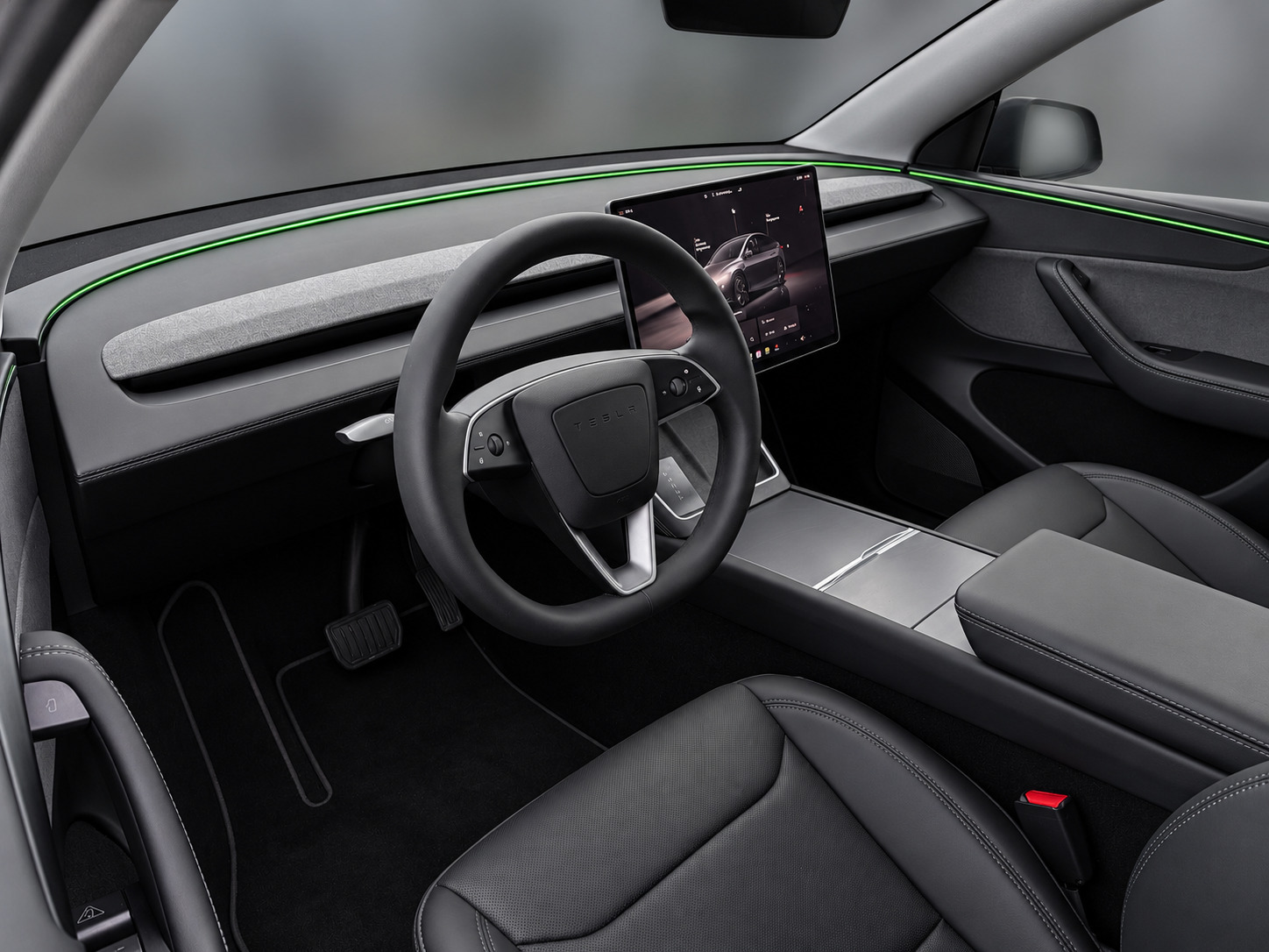 Grå Tesla Model Y fra 2026