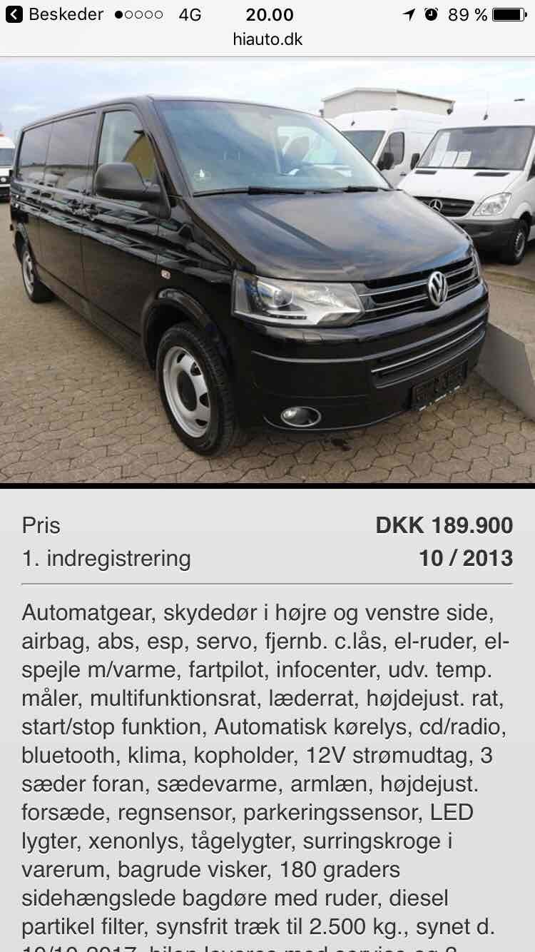 Sort VW T5 fra 2014