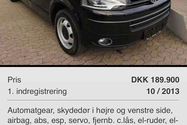 Sort VW T5 fra 2014