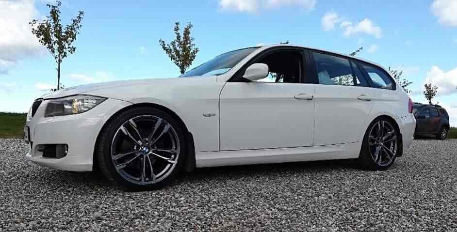 Hvid BMW 320d fra 2008