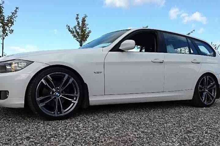 Hvid BMW 320d fra 2008