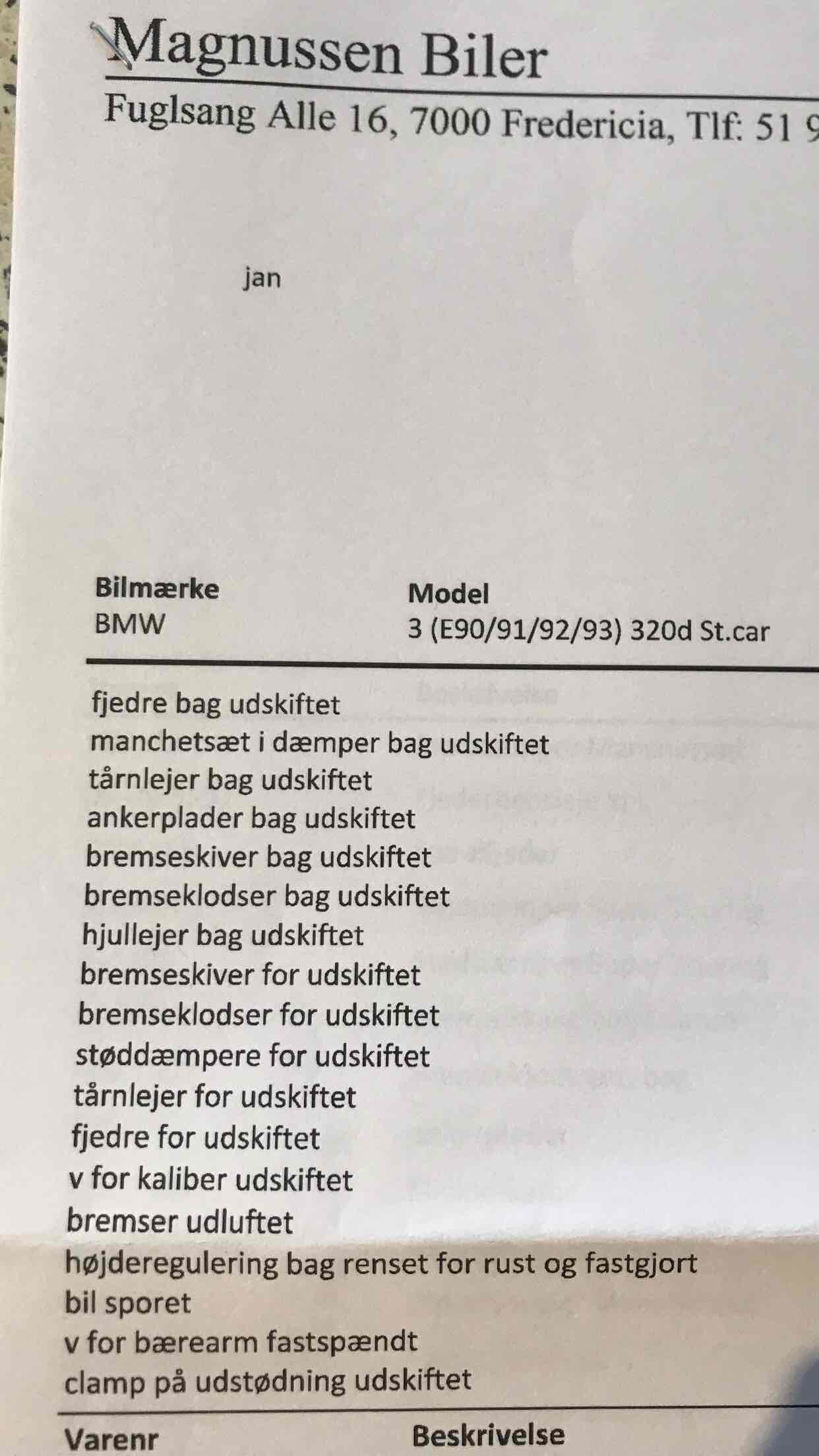 Hvid BMW 320d fra 2008