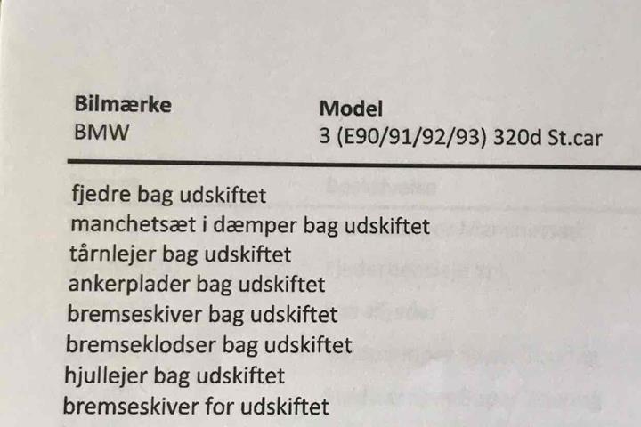 Hvid BMW 320d fra 2008