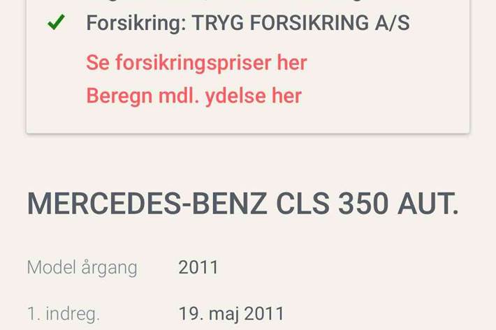 Grå Mercedes CLS350 fra 2011