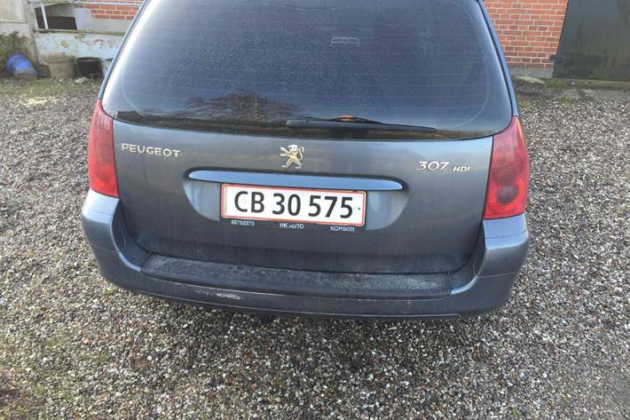 Grå Peugeot 307 fra 2007