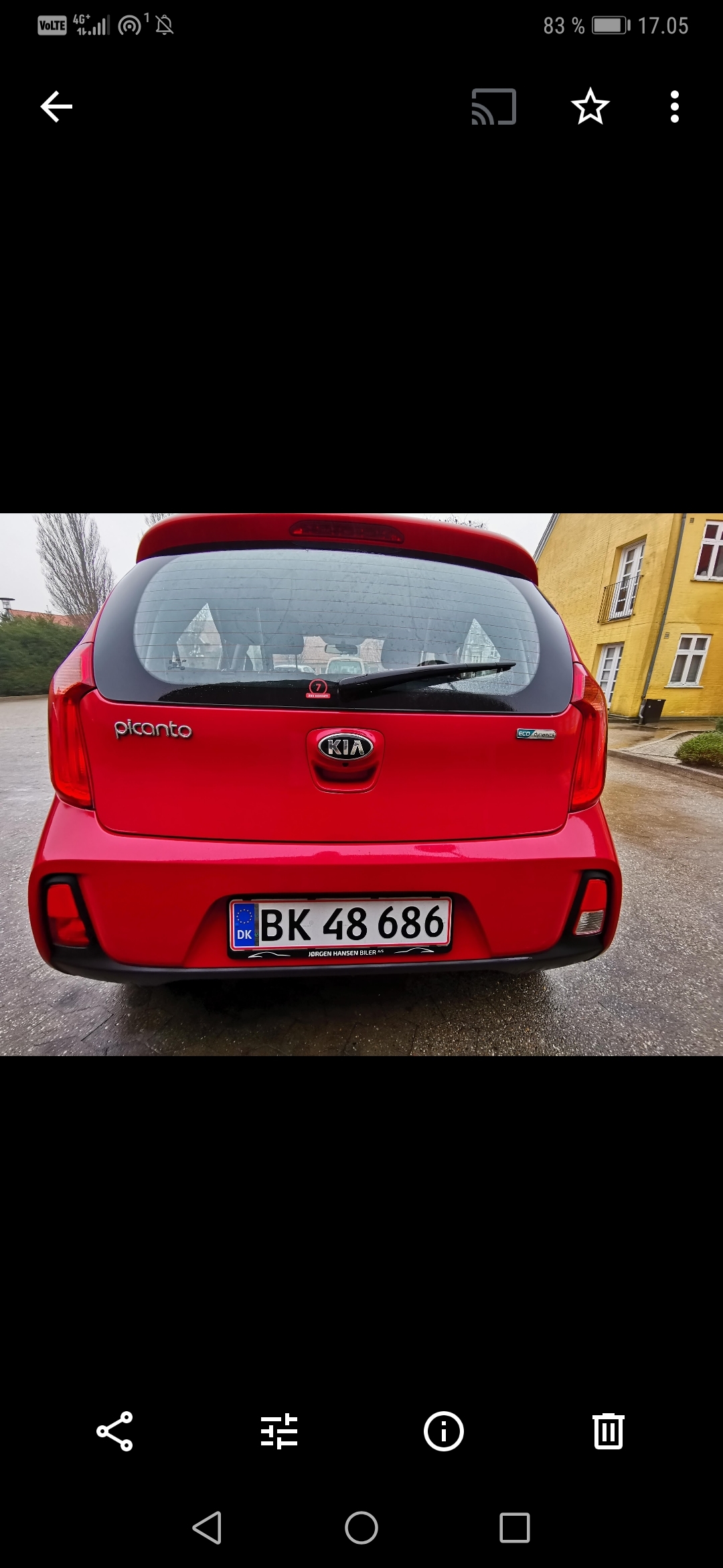 Rød Kia Picanto fra 2017