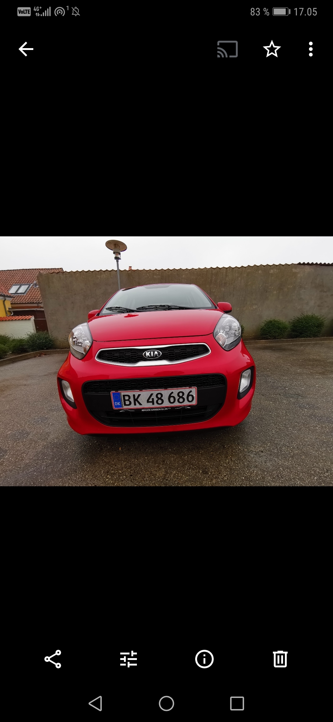 Rød Kia Picanto fra 2017