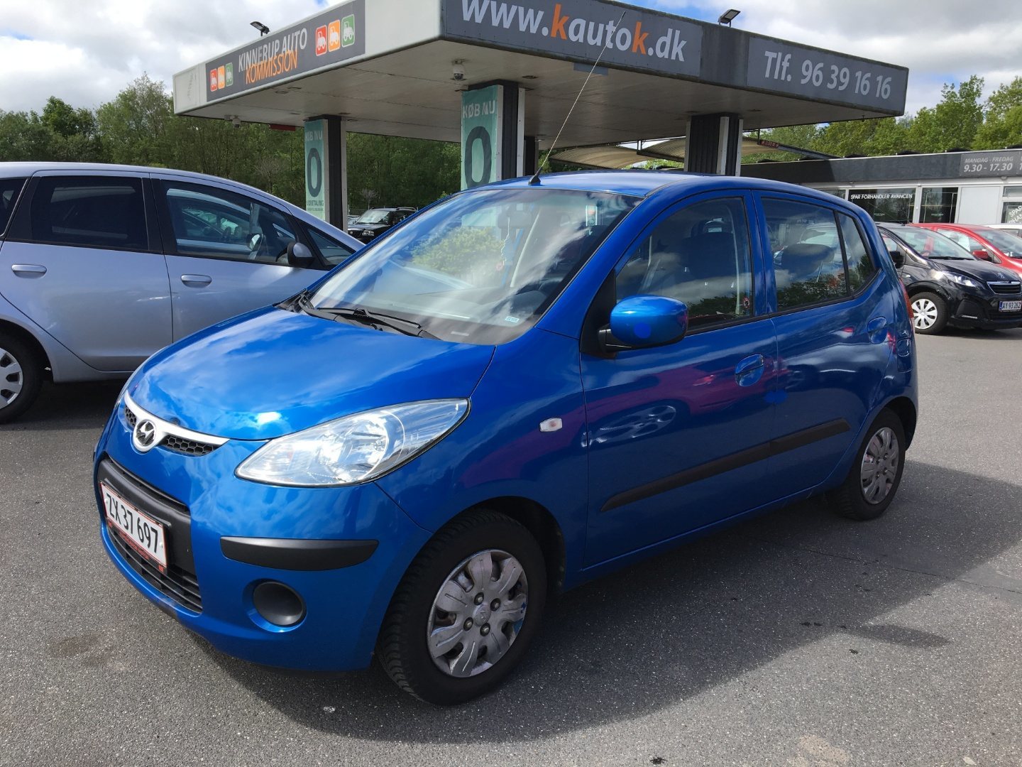 Blå Hyundai i10 fra 2009