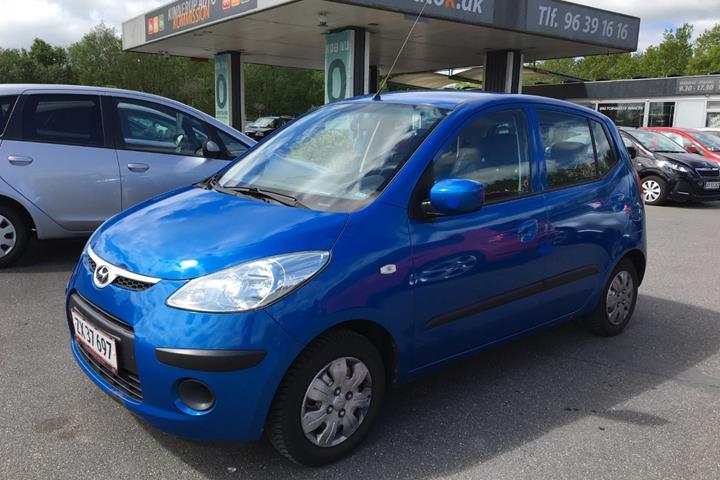 Blå Hyundai i10 fra 2009