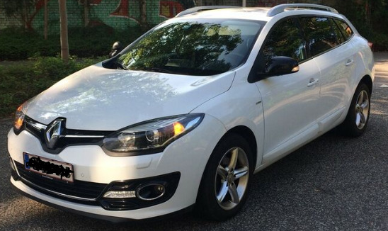 Hvid Renault Megane Grandtour fra 2014