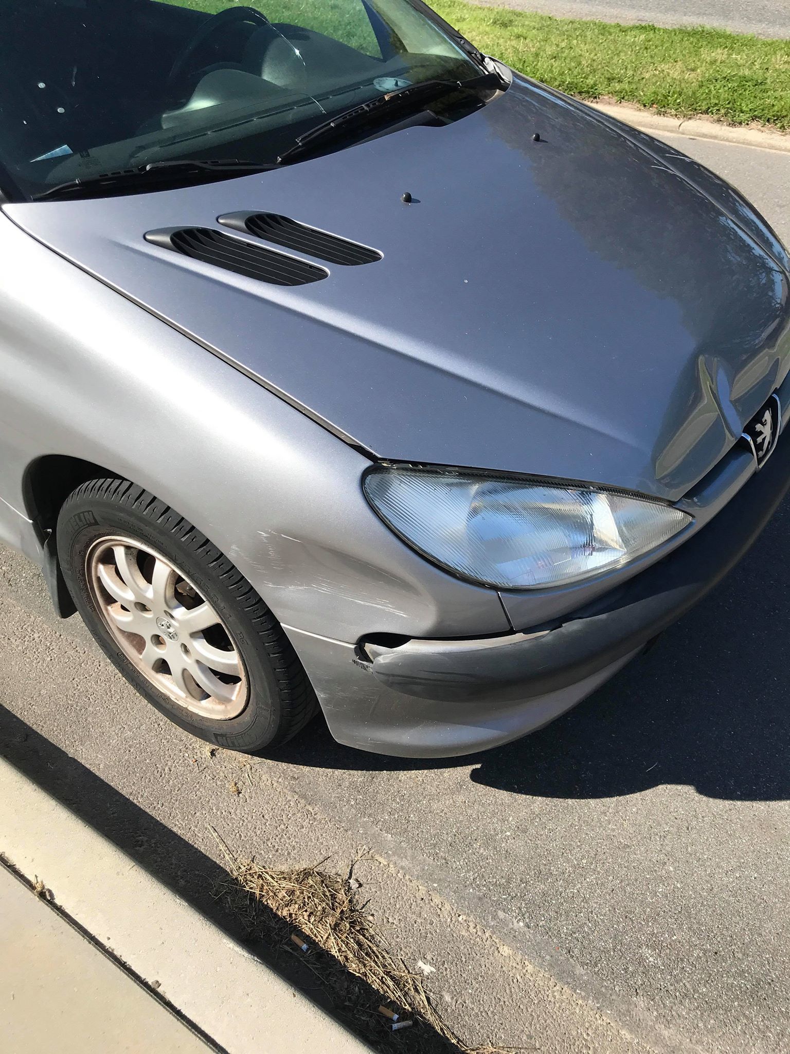 Grå Peugeot 206 fra 2001
