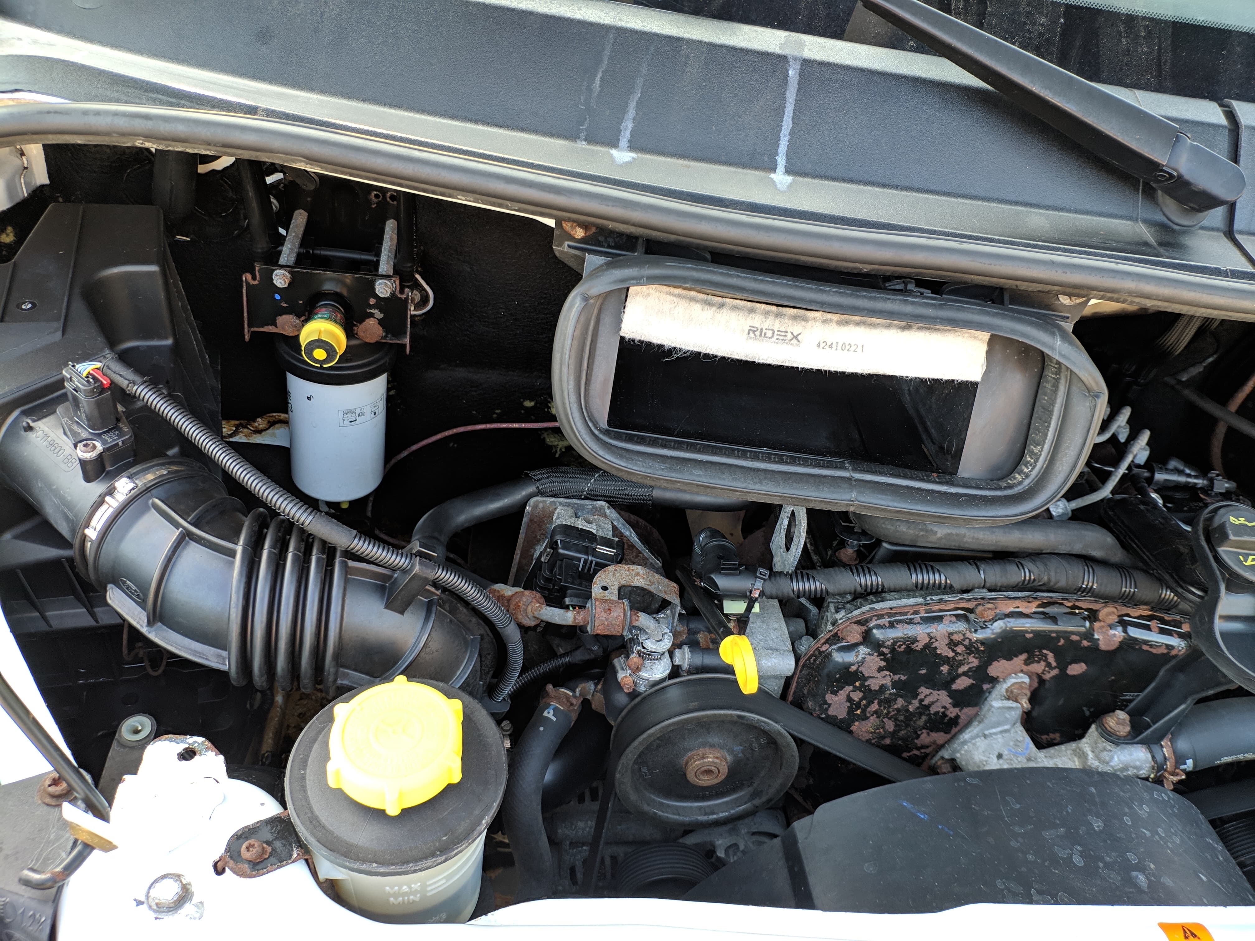 Hvid Ford Transit 350 L3 Van fra 2008