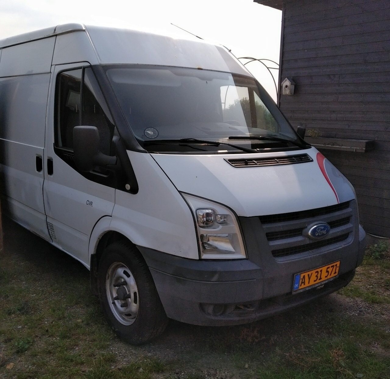 Hvid Ford Transit 350 L3 Van fra 2008