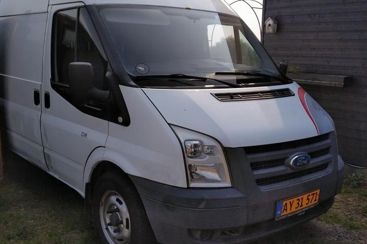 Hvid Ford Transit 350 L3 Van fra 2008