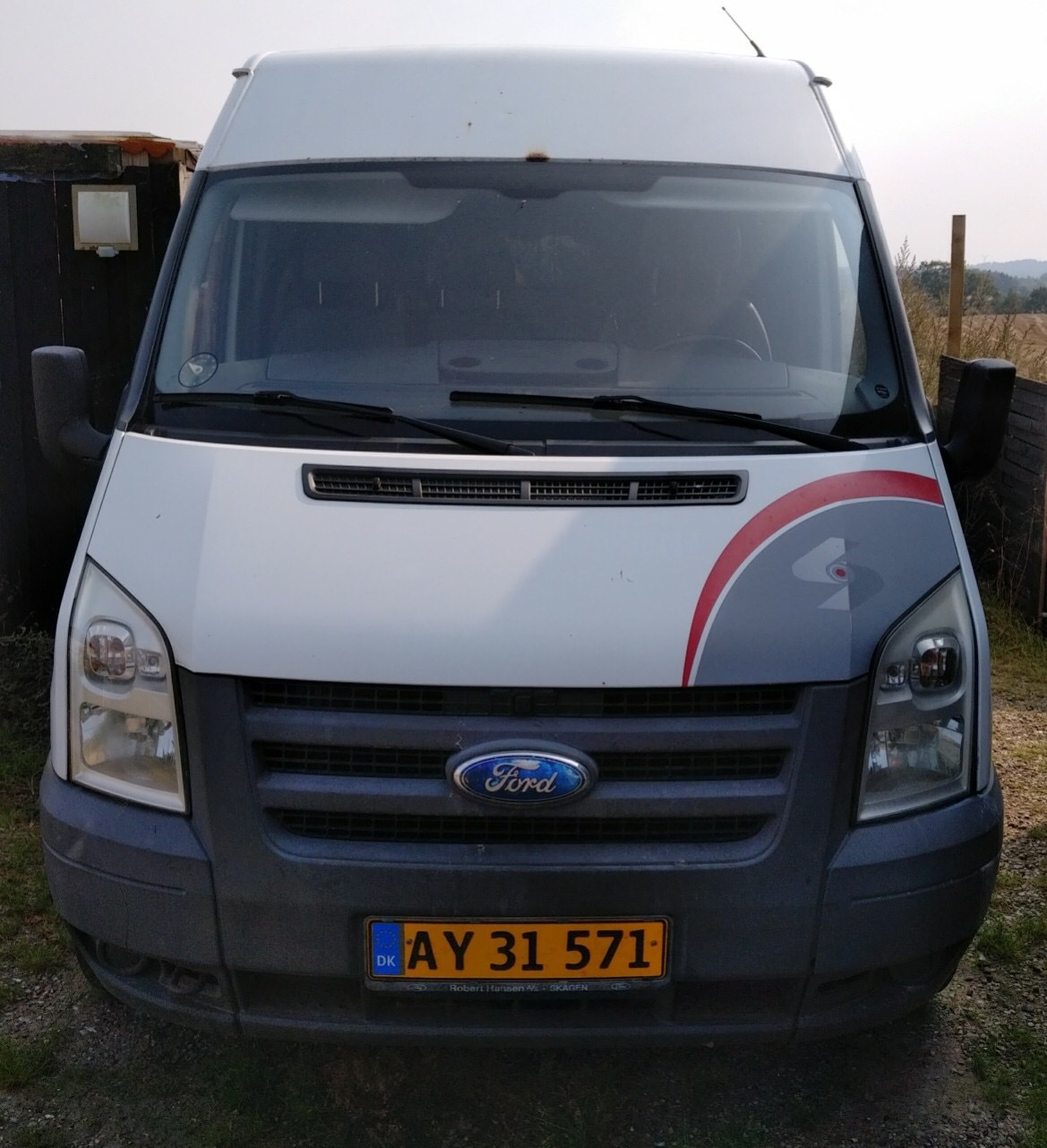 Hvid Ford Transit 350 L3 Van fra 2008