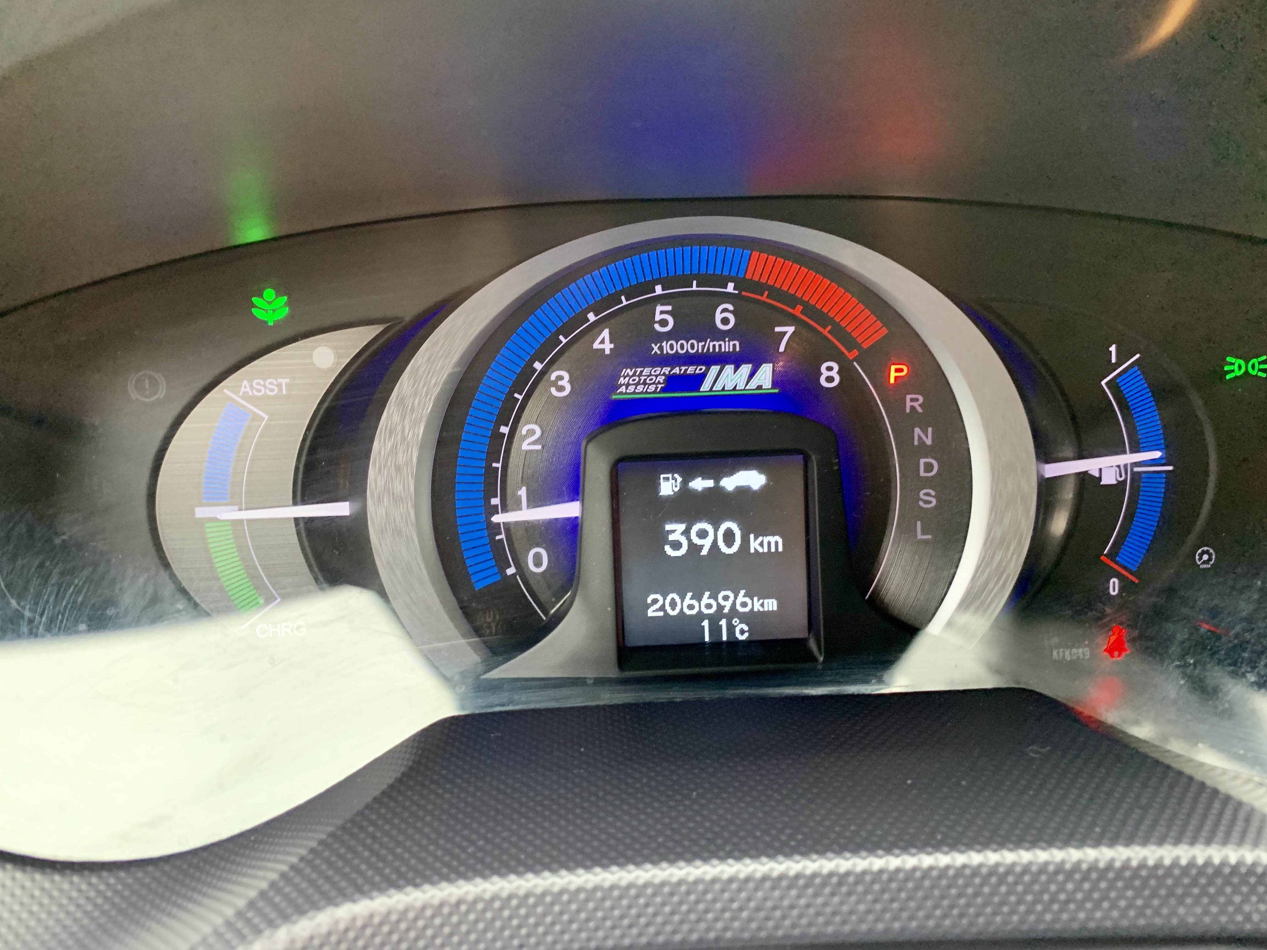 Hvid Honda Insight fra 2010
