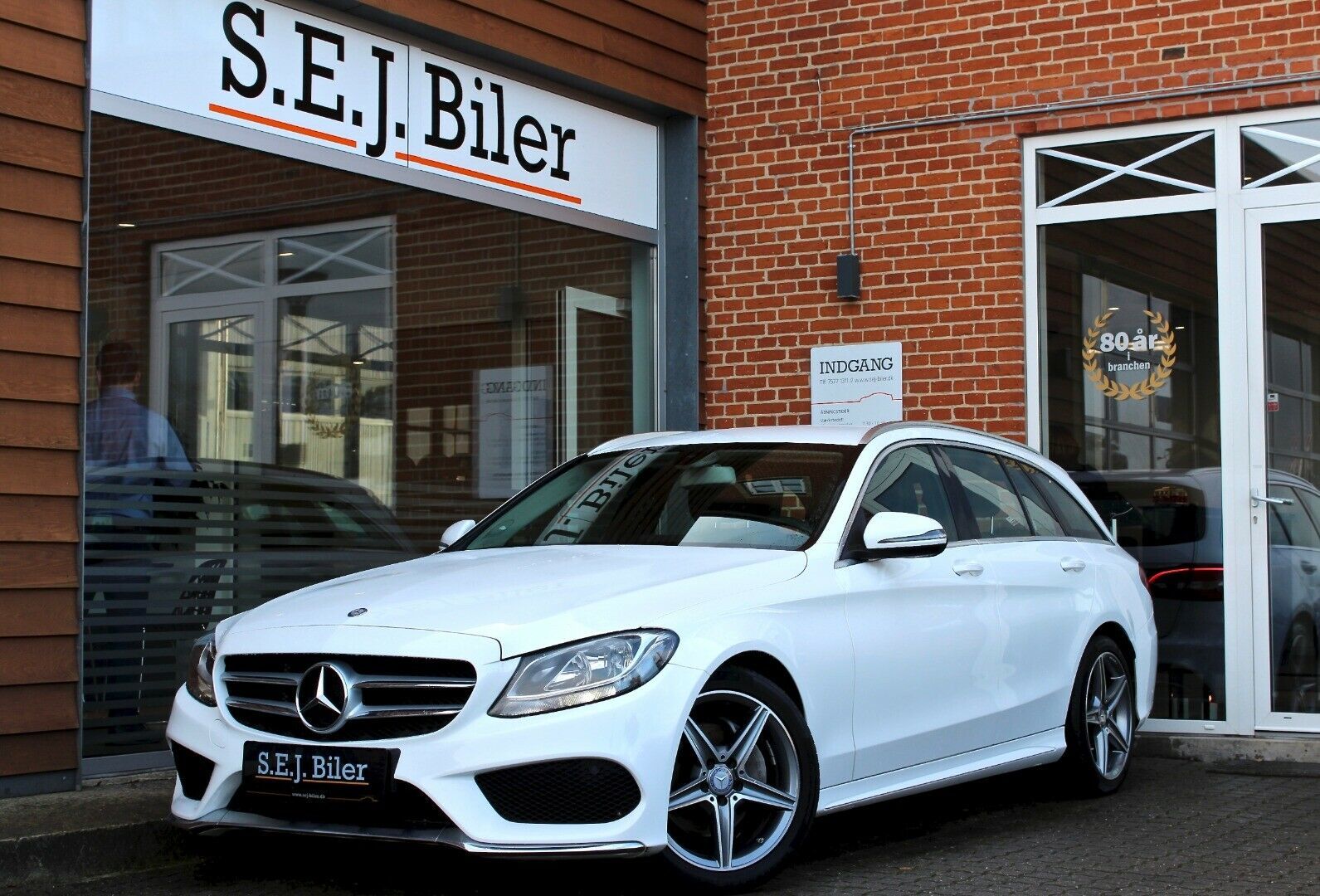 Hvid Mercedes C200 d fra 2016