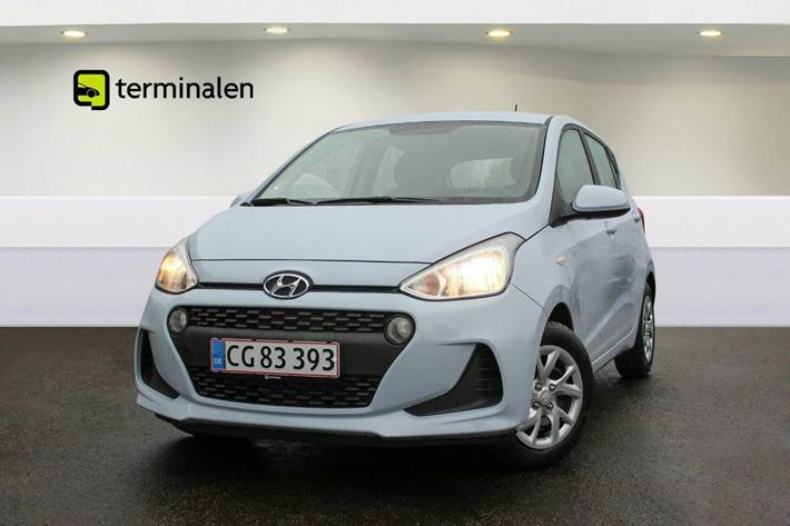 Blå Hyundai i10 fra 2019
