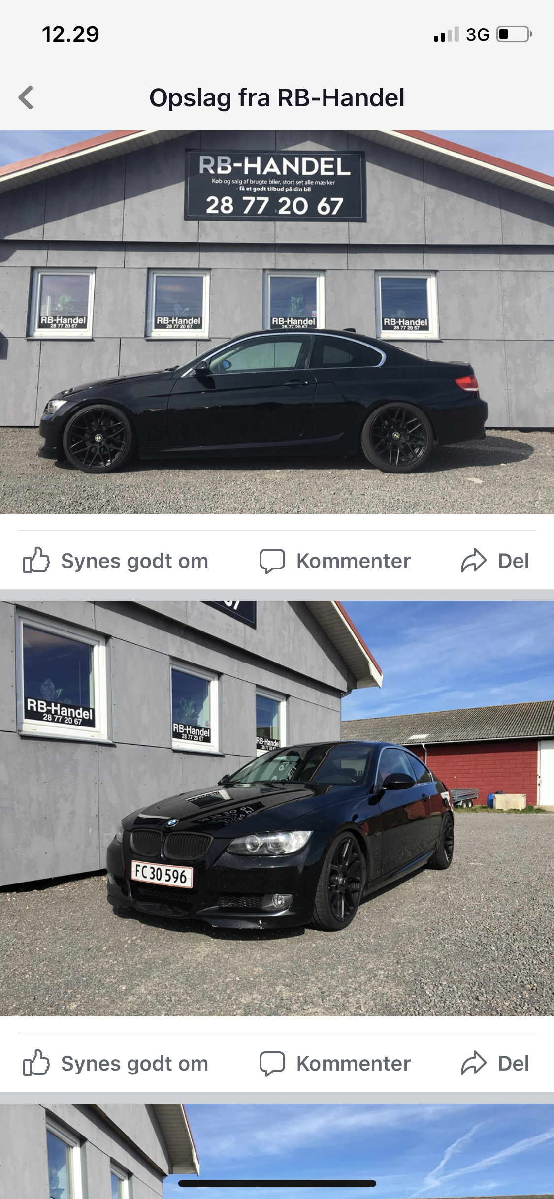 Sort BMW 325 fra 2007