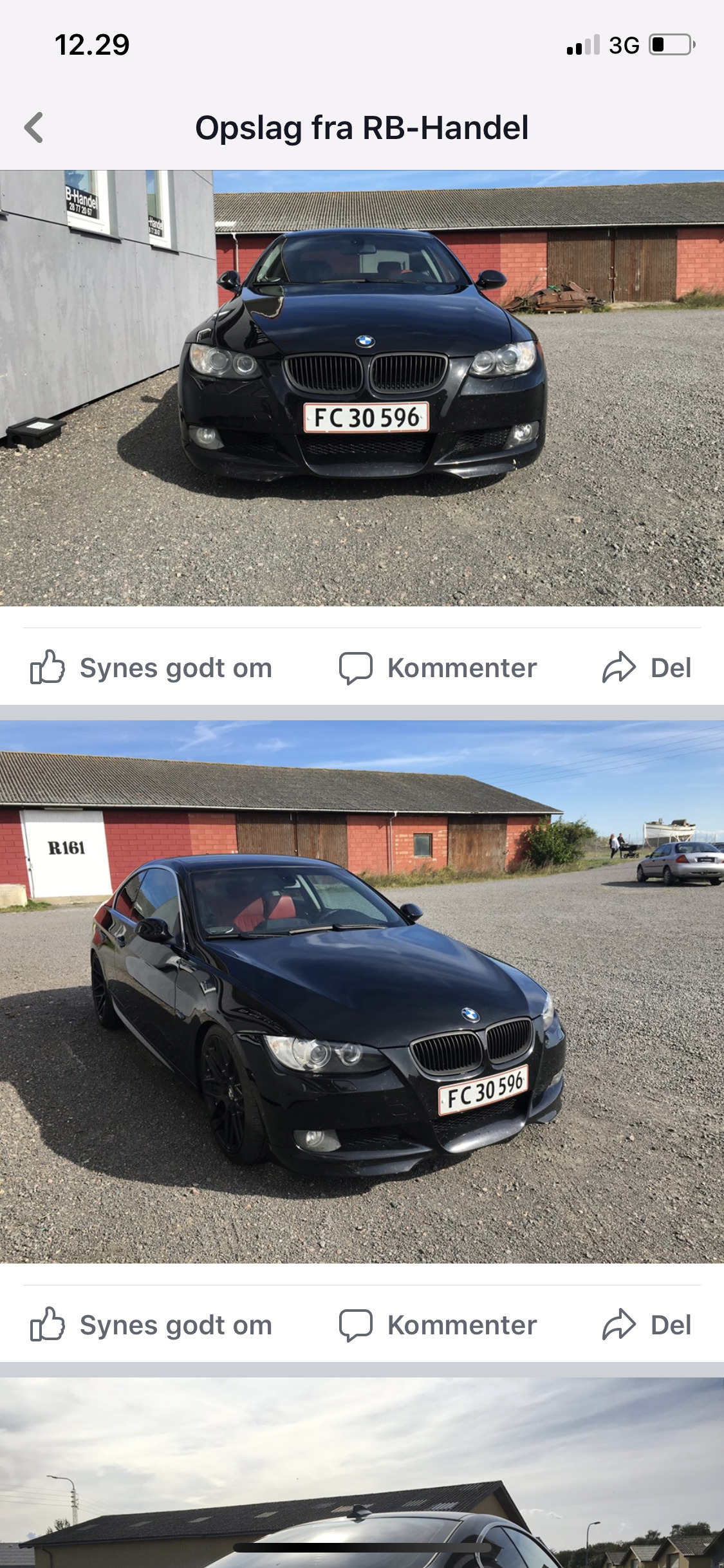 Sort BMW 325 fra 2007