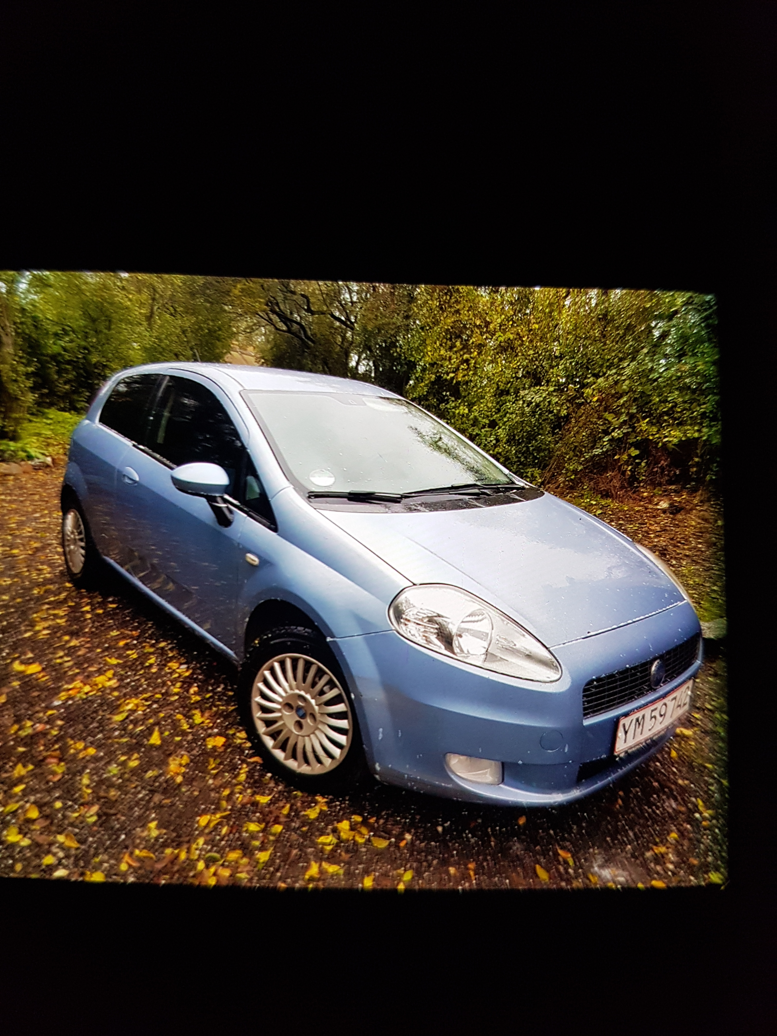 Blå Fiat Punto fra 2007