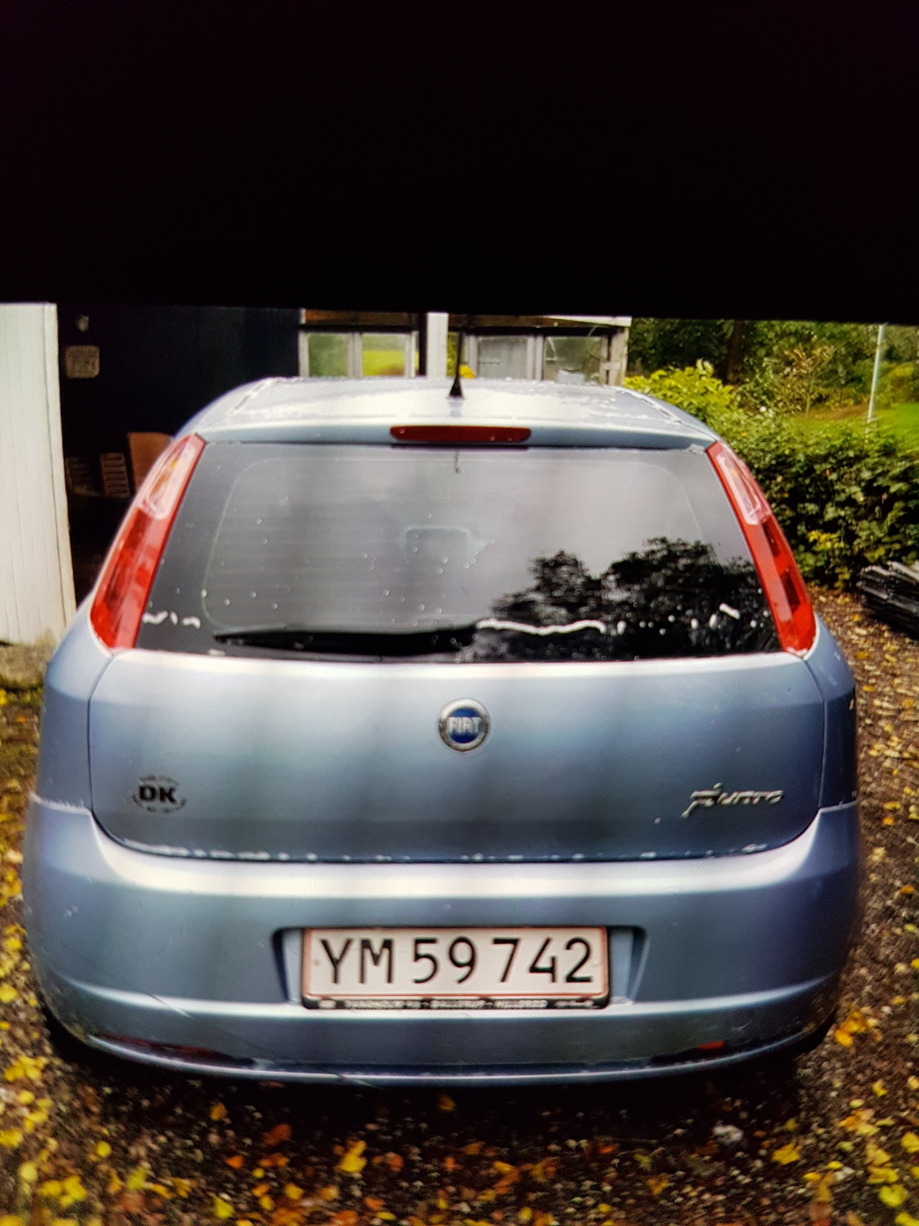 Blå Fiat Punto fra 2007